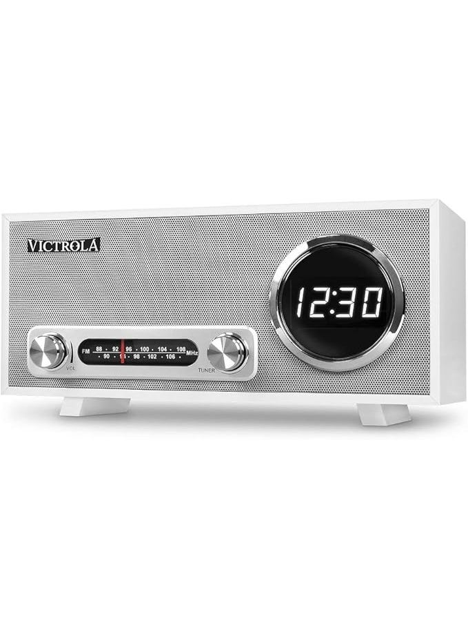 Victrola Broadway Digital Clock Bluetooth Alarm Clock - White - Image 1